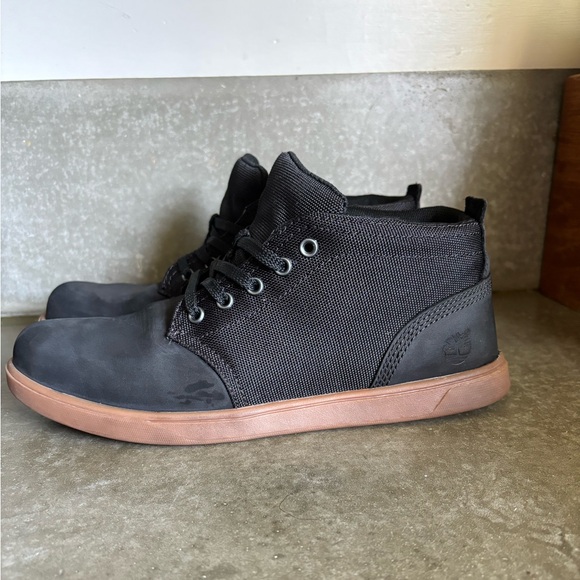 Black Timerlands Soft Suede And Fabric Men's Shoe Size 6 Business / Casual - Picture 5 of 11